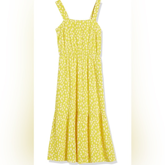 NEW! Amazon Essentials Womens Fluid Twill Flare Dress, Lime Green/Yellow Size XL - Picture 2 of 6